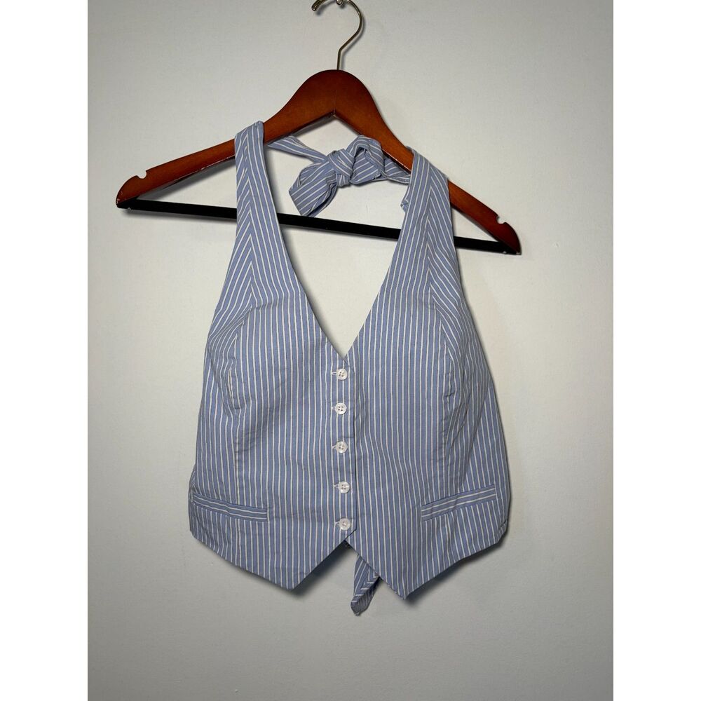 Good American Striped Halter Neck Vest Top